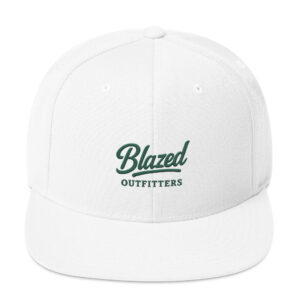 Blazed Script Logo – White Edition Snapback Cap